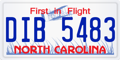 NC license plate DIB5483