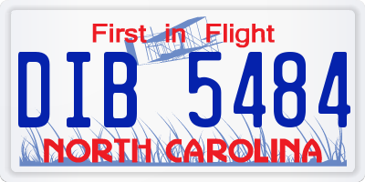 NC license plate DIB5484