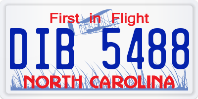 NC license plate DIB5488
