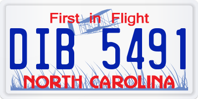 NC license plate DIB5491