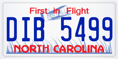 NC license plate DIB5499