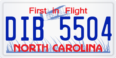 NC license plate DIB5504