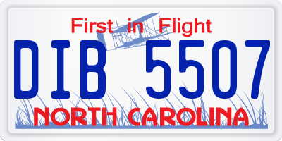 NC license plate DIB5507