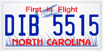 NC license plate DIB5515