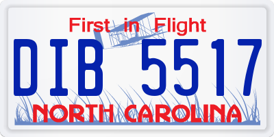 NC license plate DIB5517