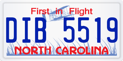 NC license plate DIB5519