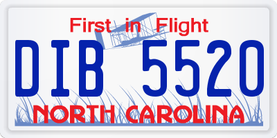 NC license plate DIB5520