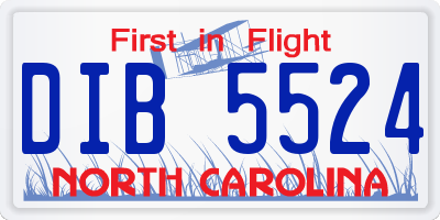 NC license plate DIB5524