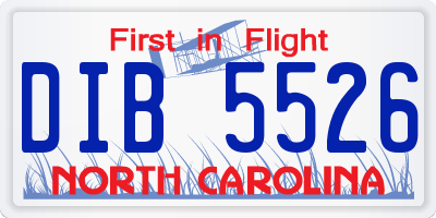 NC license plate DIB5526