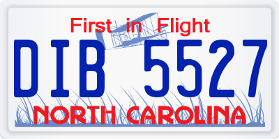 NC license plate DIB5527
