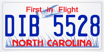 NC license plate DIB5528