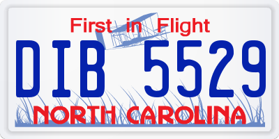 NC license plate DIB5529