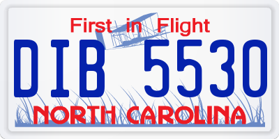 NC license plate DIB5530