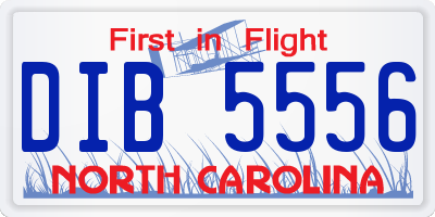 NC license plate DIB5556