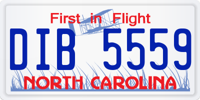 NC license plate DIB5559