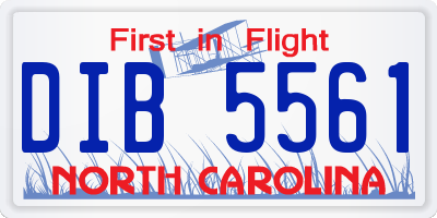 NC license plate DIB5561