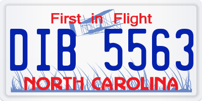 NC license plate DIB5563
