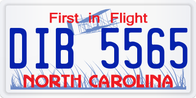 NC license plate DIB5565