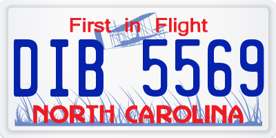 NC license plate DIB5569