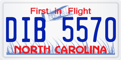 NC license plate DIB5570