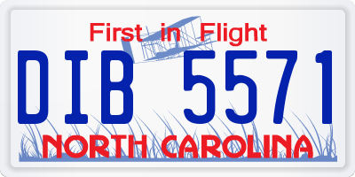 NC license plate DIB5571
