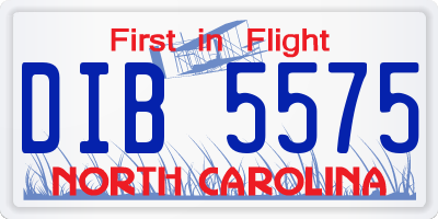 NC license plate DIB5575