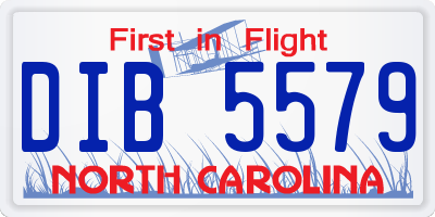 NC license plate DIB5579