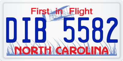 NC license plate DIB5582