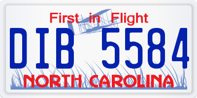 NC license plate DIB5584