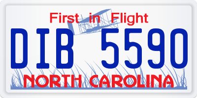 NC license plate DIB5590