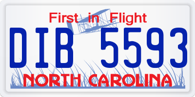 NC license plate DIB5593