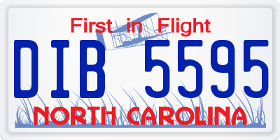 NC license plate DIB5595