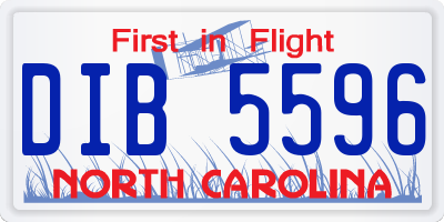 NC license plate DIB5596