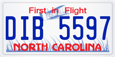 NC license plate DIB5597