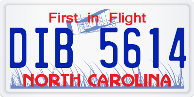 NC license plate DIB5614