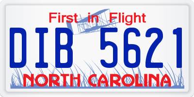 NC license plate DIB5621