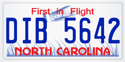 NC license plate DIB5642