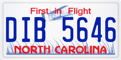 NC license plate DIB5646