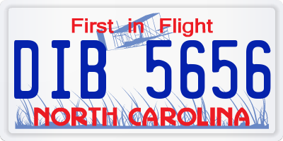 NC license plate DIB5656