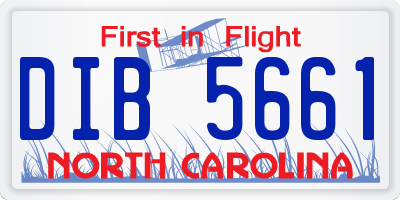 NC license plate DIB5661