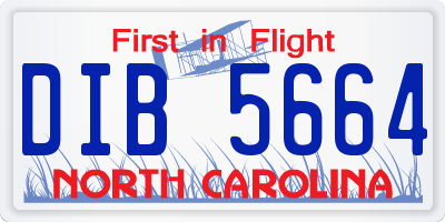 NC license plate DIB5664
