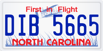 NC license plate DIB5665