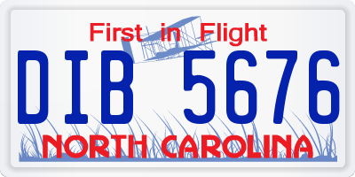 NC license plate DIB5676