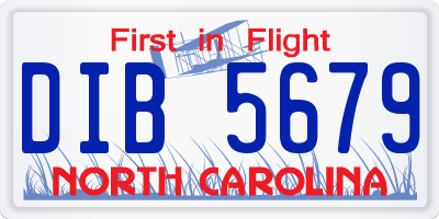 NC license plate DIB5679