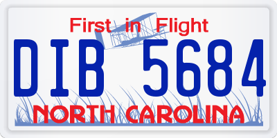 NC license plate DIB5684