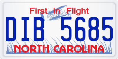 NC license plate DIB5685