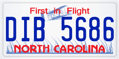 NC license plate DIB5686