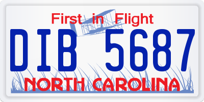 NC license plate DIB5687