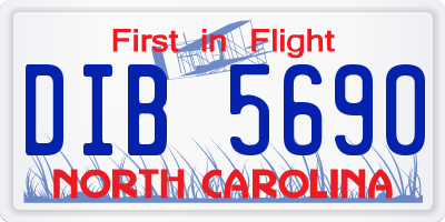 NC license plate DIB5690