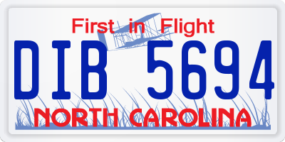 NC license plate DIB5694